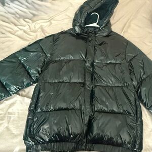 Zara Dark Green Puffer Jacket